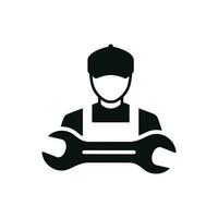 Mechanic icon isolated on white background. Worker engineer icon vector