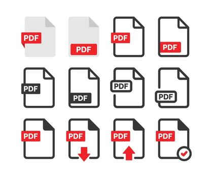 PDF file icon isolated on white background vector