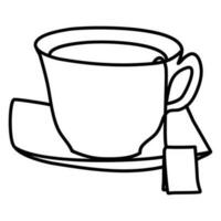 cup of coffee tea line art hot warm vector illustration