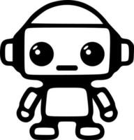 Robot character black outlines vector illustration