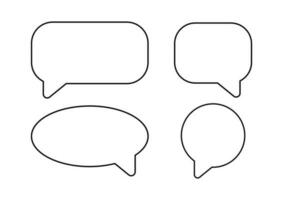 Set of speech bubbles outline vector illustrations