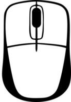 Wireless computer mouse monochrome vector illustration