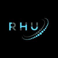 rhu letra logo creativo diseño. rhu único diseño. vector