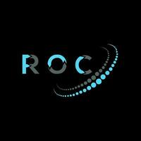 roc letra logo creativo diseño. roc único diseño. vector