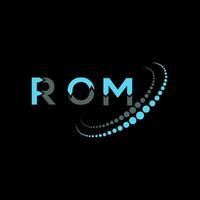 ROM letra logo creativo diseño. ROM único diseño. vector