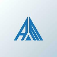 AM letter logo creative design. AM unique design. vector