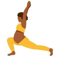 Yoga for pregnant women. Pregnancy health concept.Healthy pregnancy. vector