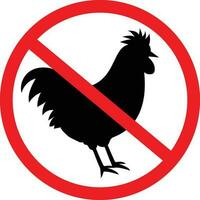 No Chicken Prohibition Food Icon vector