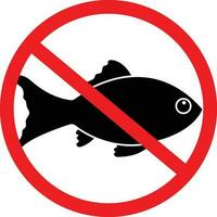 No Fish Prohibition Food Icon vector