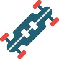 Longboard Glyph Two Color Icon For Personal And Commercial Use. vector