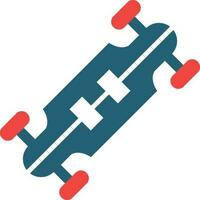 Longboard Glyph Two Color Icon For Personal And Commercial Use. vector