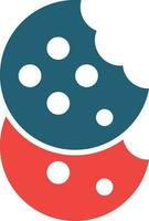 Cookie Glyph Two Color Icon For Personal And Commercial Use. vector
