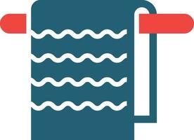 Towel Glyph Two Color Icon For Personal And Commercial Use. vector