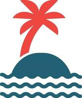 Beach Glyph Two Color Icon For Personal And Commercial Use. vector