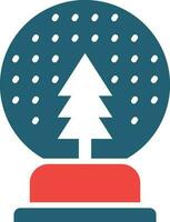 Snow Globe Glyph Two Color Icon For Personal And Commercial Use. vector