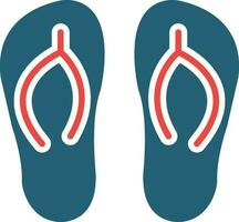 Slippers Glyph Two Color Icon For Personal And Commercial Use. vector