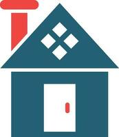 House Glyph Two Color Icon For Personal And Commercial Use. vector