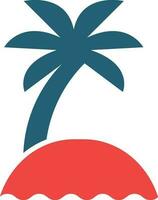 Palm Tree Glyph Two Color Icon For Personal And Commercial Use. vector