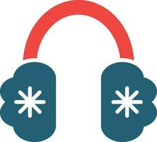 orejera glifo dos color icono para personal y comercial usar. vector