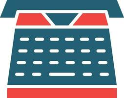 Typewriter Glyph Two Color Icon For Personal And Commercial Use. vector