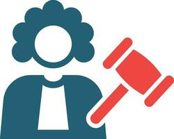 Judge Giving Order Glyph Two Color Icon For Personal And Commercial Use. vector