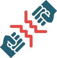 Fighting Glyph Two Color Icon For Personal And Commercial Use. vector