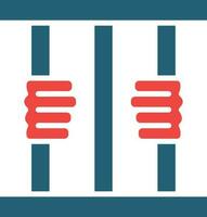 Criminal behind bars Glyph Two Color Icon For Personal And Commercial Use. vector