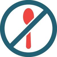 No Food Glyph Two Color Icon For Personal And Commercial Use. vector