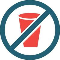 No Drinks Glyph Two Color Icon For Personal And Commercial Use. vector