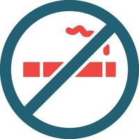 No Smoking Glyph Two Color Icon For Personal And Commercial Use. vector