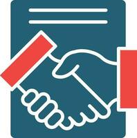 Contract Glyph Two Color Icon For Personal And Commercial Use. vector