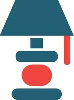 Table Lamp Glyph Two Color Icon For Personal And Commercial Use. vector