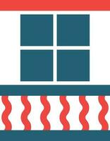 Balcony Glyph Two Color Icon For Personal And Commercial Use. vector