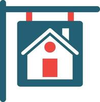 House for Sale Glyph Two Color Icon For Personal And Commercial Use. vector