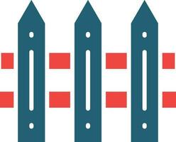Fence Glyph Two Color Icon For Personal And Commercial Use. vector