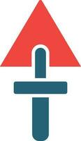 Plastering Trowel Glyph Two Color Icon For Personal And Commercial Use. vector