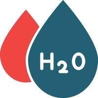 H2O glifo dos color icono para personal y comercial usar. vector
