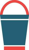 Bucket Glyph Two Color Icon For Personal And Commercial Use. vector