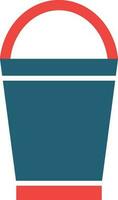 Bucket Glyph Two Color Icon For Personal And Commercial Use. vector