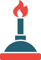 Bunsen Burner Glyph Two Color Icon For Personal And Commercial Use. vector