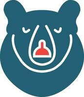 Polar Bear Glyph Two Color Icon For Personal And Commercial Use. vector