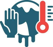 Stop Global Warming Glyph Two Color Icon For Personal And Commercial Use. vector