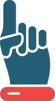 Foam Hand Glyph Two Color Icon For Personal And Commercial Use. vector