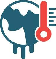 Global Warming Glyph Two Color Icon For Personal And Commercial Use. vector