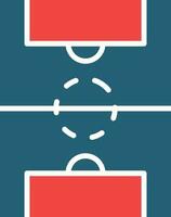 fútbol americano campo glifo dos color icono para personal y comercial usar. vector