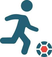 fútbol americano jugador glifo dos color icono para personal y comercial usar. vector