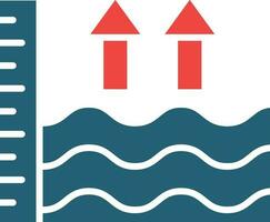 Sea Level Rise Glyph Two Color Icon For Personal And Commercial Use. vector