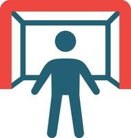 Goalie Glyph Two Color Icon For Personal And Commercial Use. vector