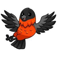 linda piñonero pájaro dibujos animados volador vector