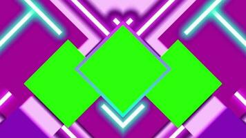 Green shapes and Glowing neon color lines. Abstract background with motion graphic. video